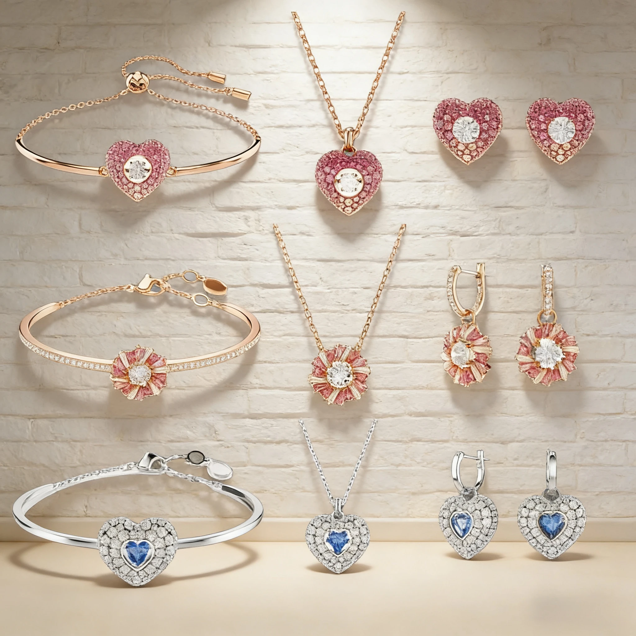 

2025 Hot Selling Women's French Luxury Romantic Heart-shaped Jewelry Set Crystal Design, Daily Wear for Dates, Christmas Gifts