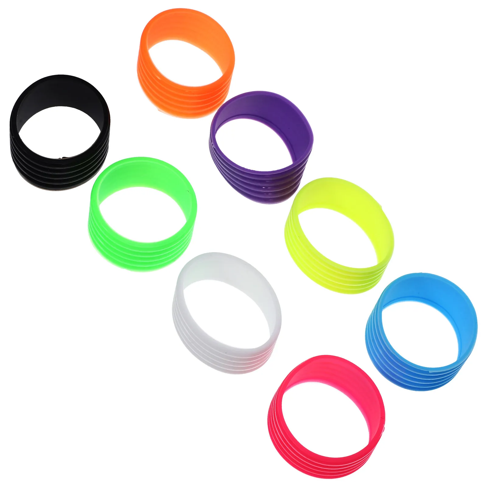 8Pcs Thin Flexible Silicone Racket Grip Rings for Tennis Badminton Rackets Non-Skid Overgrip Protector Compact Lightweight