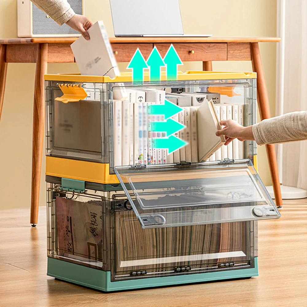 

Student Bookshelf, Book Storage Box, Foldable, Dormitory, Classification Box, Transparent Household Storage Box, Bookshelf CA