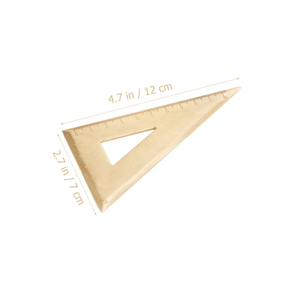 1Set Triangle Ruler and Protractor Set Premium Metal Drafting Tools High Visibility Scale Lightweight Portable for School Office