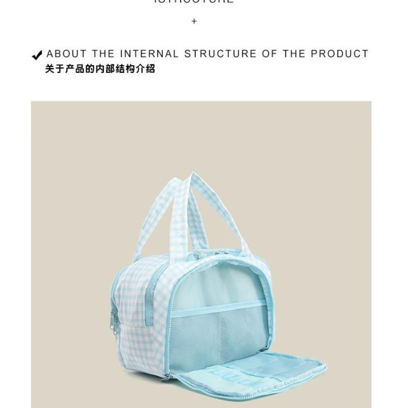 YIFAN  Quilted Makeup Bag Women, Multifunctional Makeup Bag, Large Capacity Toiletry Bag, Travel Storage Cosmetic Bag