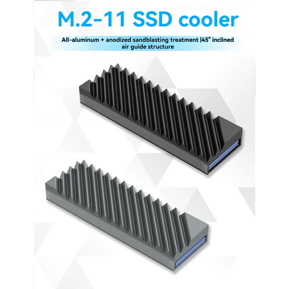 【حار بيع!】M.2 SSD المبرد M2 2280 القرص الصلب الحالة الصلبة مبادل حراري من الألومنيوم مع السيليكون الحراري الرمادي