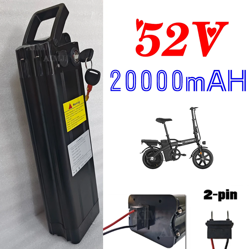 

18650 lithium-ion rechargeable battery pack Silver Fish Electric bicycle batt 52V 20000mAh 14S4P