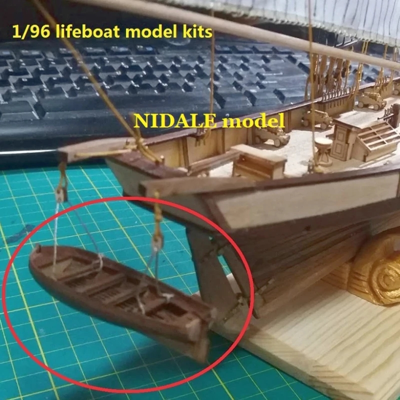 1/96 Mini Lifeboat Model Kit Wooden Hand Assembled Lifeboat Model Kit Boat Toy