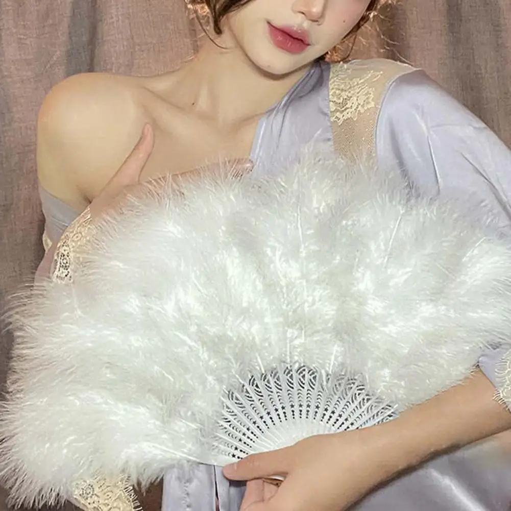 Wedding Feather Fan Bride Handheld Cool Fans Wedding Home Decoration Chinese Dance Party Folding Fan Fairy Girl Hand Held Fan