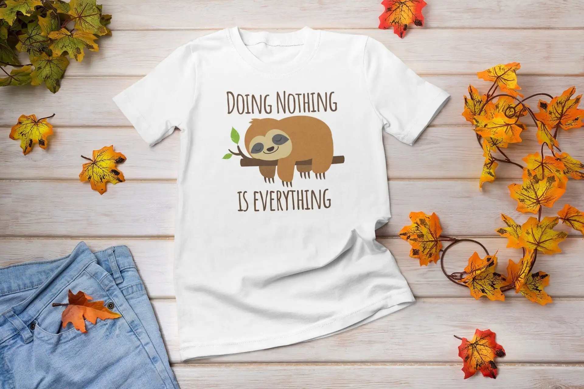 Sleeping Sloth T Shirt Fun Lazy Leisure Laid Back Lounge Top Doing Nothing Fashion Sleep Nap Apparel Relaxing Clothing