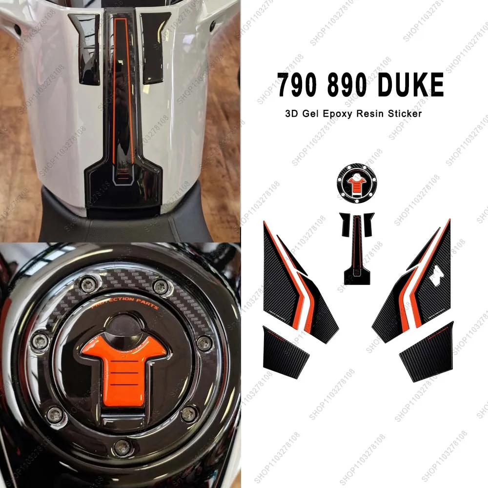 

3D Resin Stickers Motorcycle low fuel tank pad Protectors Sticker Waterproof Scratch-Resistant for 790 890 Duke 2024