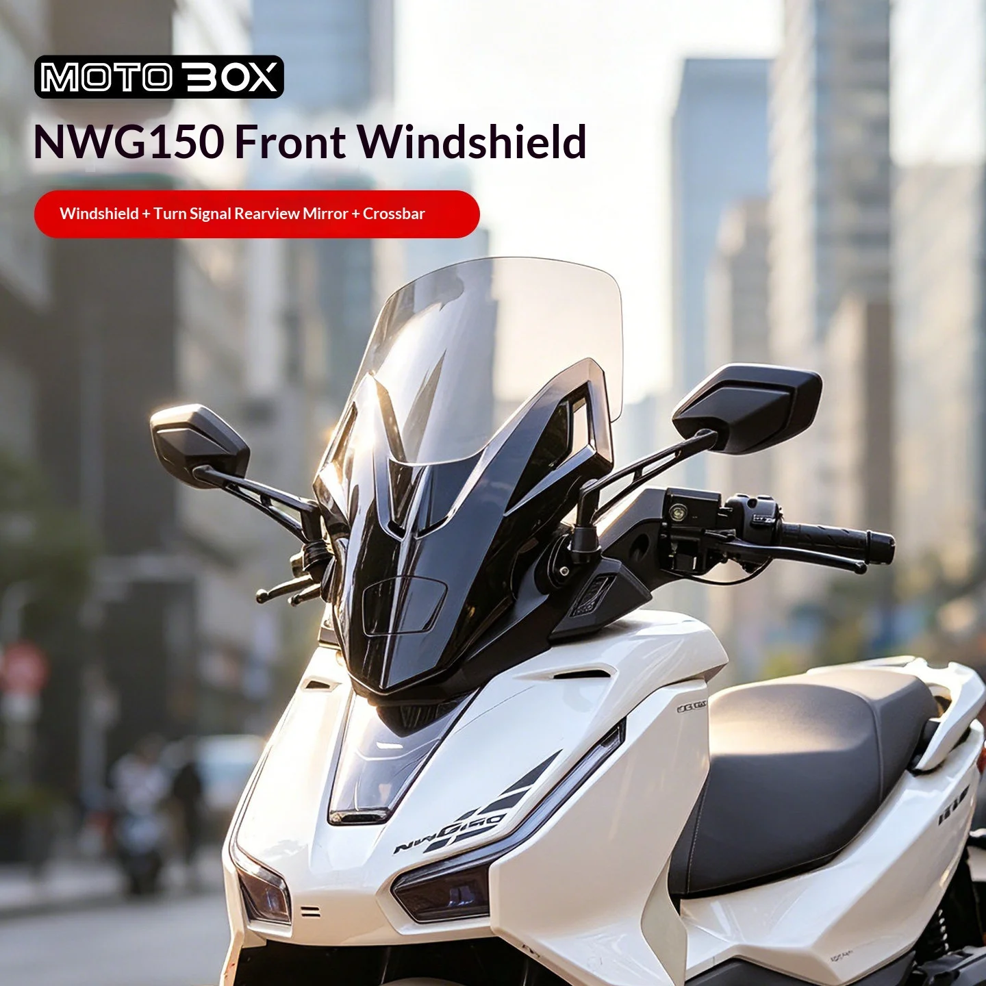【Premium】For Honda NWG150 modified Fosha windshield, raised front windshield, rearview mirrors, forward-shifting crossbar access