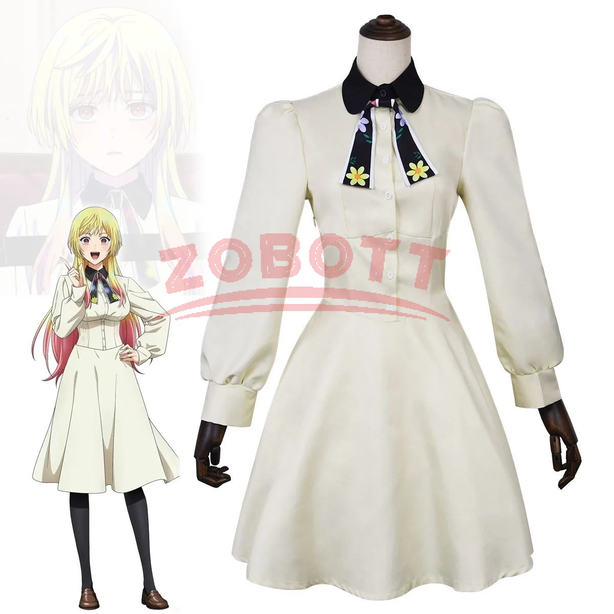 Anime Campus Uniform Rollenspiel Komplettset Kleid Schlankmachendes A-Linien-Kleid Karnevalskostüm