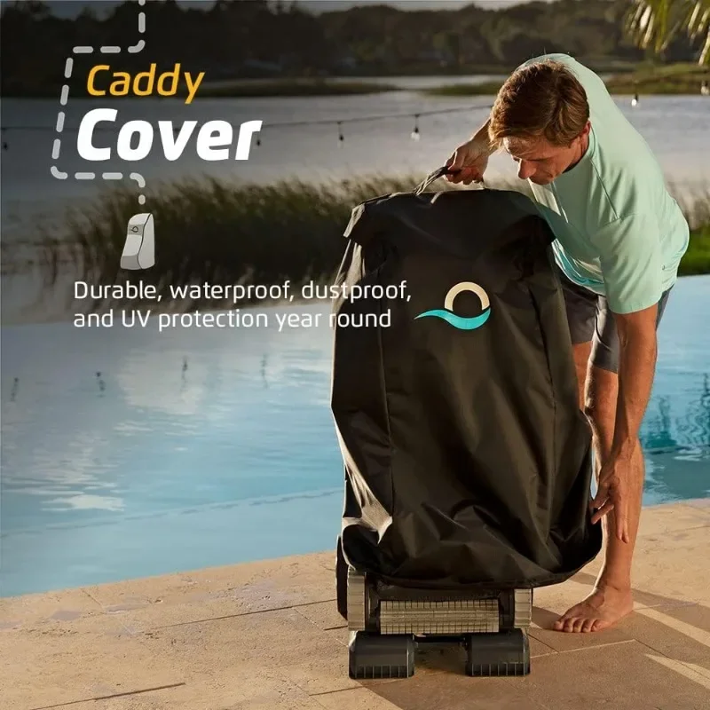 Aspirador de pó robótico automático para piscina Dolphin Nautilus CC inclui caddy e capa clássica para armazenamento e proteção