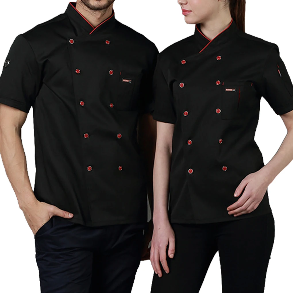 Cotton Chef Uniform Shirts for Men Apron Buttons with Front Pockets Home Supplies Sweat Bands For Grill Restaurant