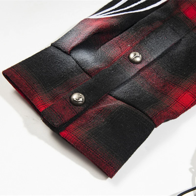 هاي ستريت البلطجة نادي سترة معدنية شعار ريترو الأحمر منقوشة السيف المقدس طباعة الاتجاه الكوري عادية الرجال النساء هوديي معاطف