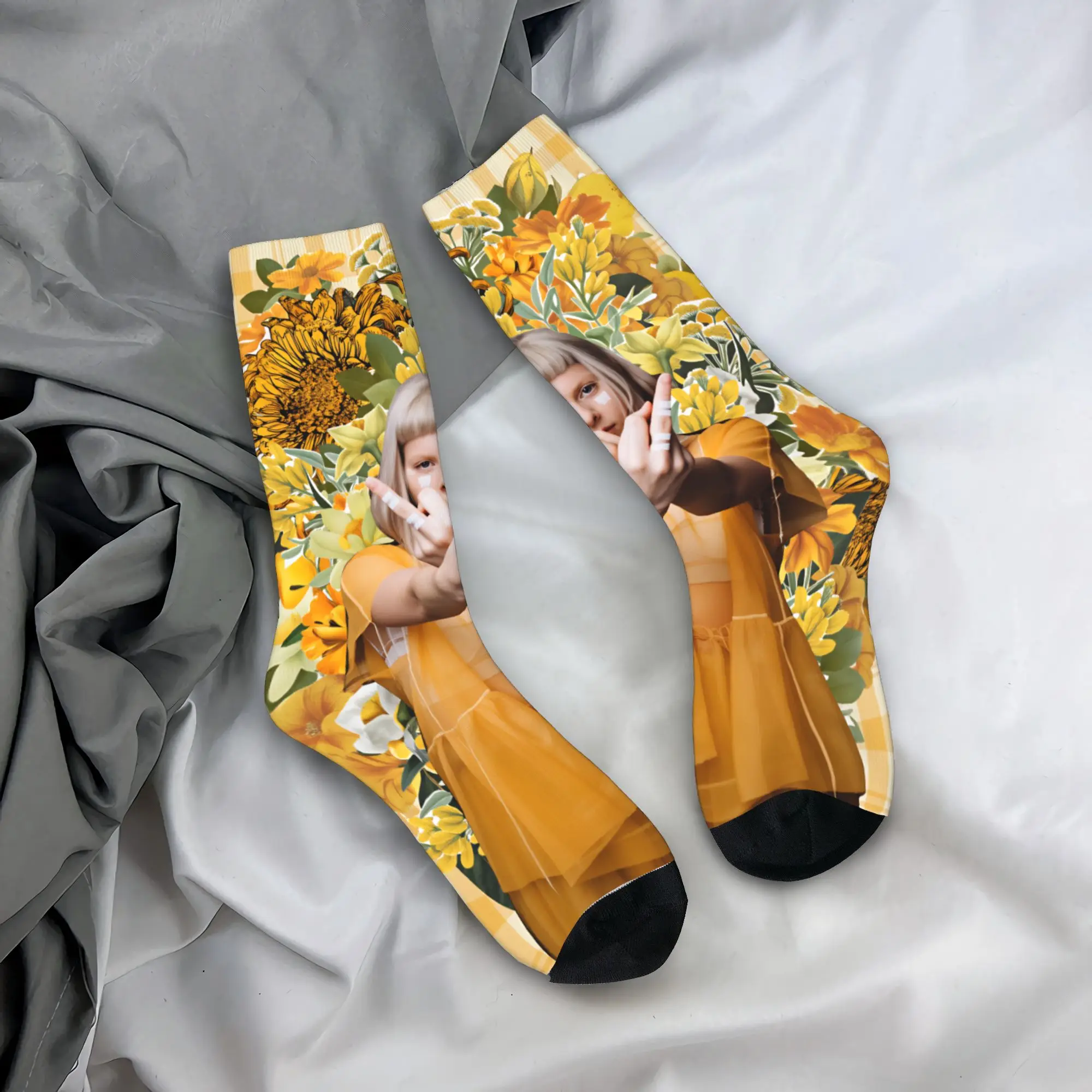 

Носки Singer A-Aurora Pop Stockings для пар, удобные винтажные носки, осенние спортивные антибактериальные носки с принтом, подарок