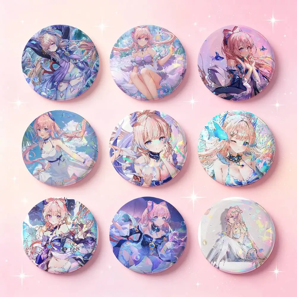 Sangonomiya Kokomi Genshin Impact Badges 25 44 58 75 Mm Round Cosplay Pin Bag Decor Fans Collect Friends Gifts Brooch Souvenir