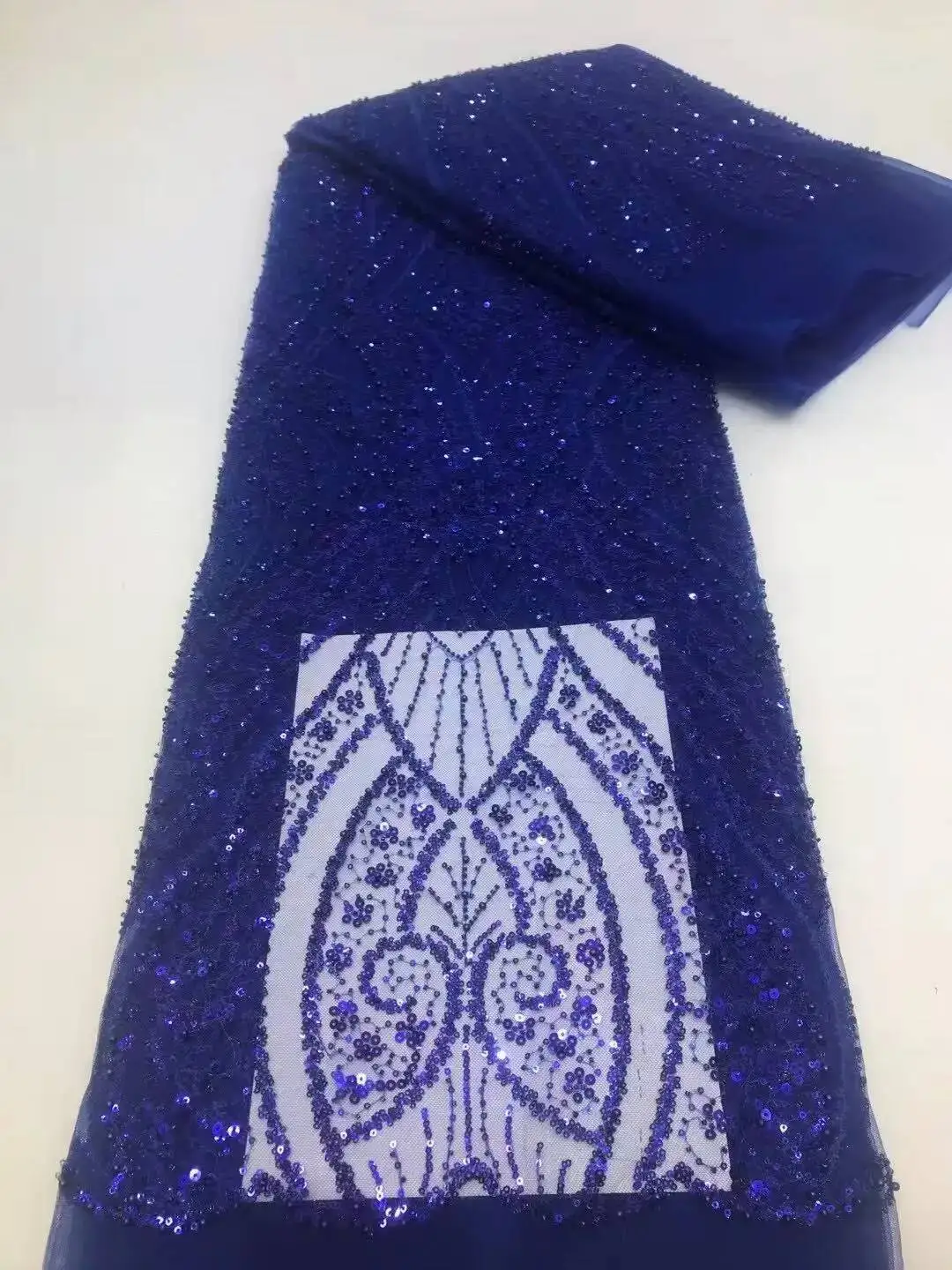 

Luxury African Sequins Beaded Lace Fabric 2025 High Quality Groom Nigerian Wedding Bridal Embroidery French Tulle Sewing