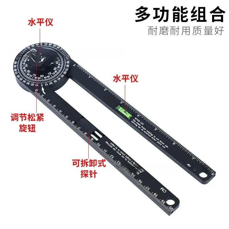 Multifunctional scribing Ground gauge Woodworking scribing device Compass slope measurement Angle meter Horizontal