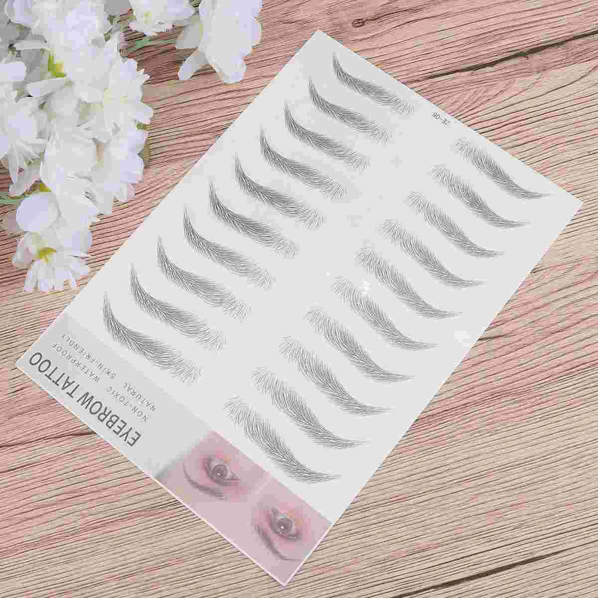 Natural Tattoo Eyebrow Stickers Eyebrows 3d Stencils Transfer Water Proof Black