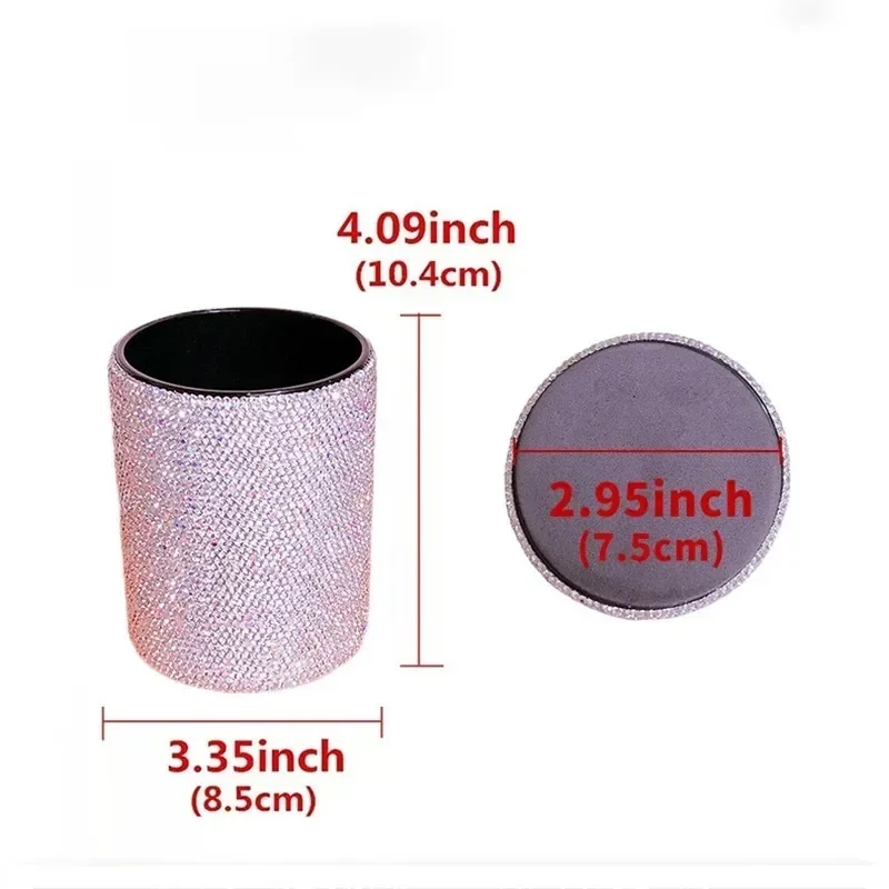 Luxury Sparkling Rhinestone Nail Storage Box Large Capacity Makeup Brush Pen Holder Desktop Nail Pens Stand Display Organizer