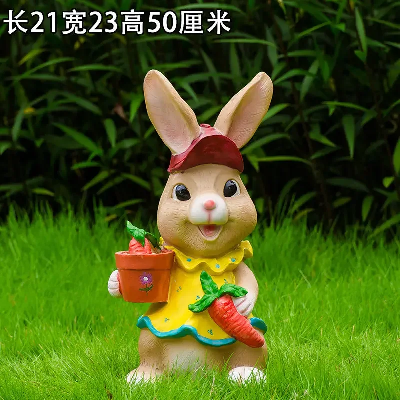 Outdoor Resin Cartoon Rabbit Garden Garden Garden Creative Decoration Villa Lawn Small Yard Gardening Decoration