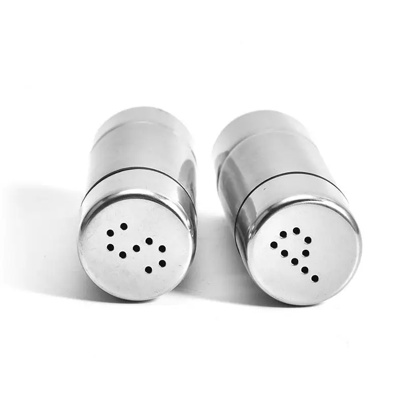 2 قطعة صغيرة الفولاذ المقاوم للصدأ التوابل شاكر التوابل جرة الملح زجاجة سكر الفلفل التوابل شاكر زجاجة Multifu موزع أداة الطبخ #5