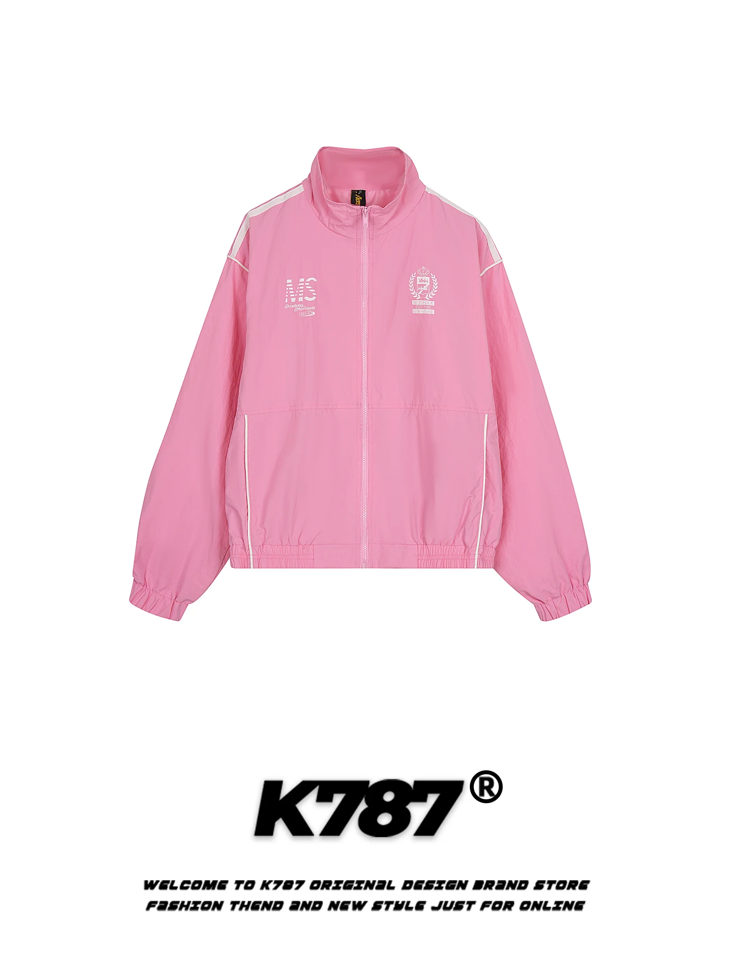 

Куртка K787 в американском ретро-стиле с полосатым воротником, свободного кроя, на молнии, молодежная, весенняя, теплая верхняя одежда