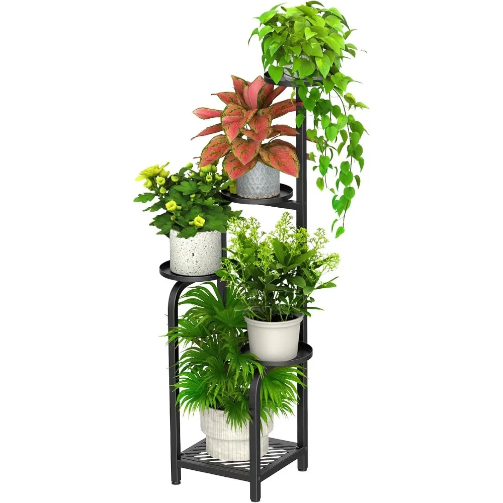 

5 Tier Tall Plant Stand Indoor Outdoor, Heavy Duty Corner Shelf for Plants & Decor, Space Saving 3.9FT Metal Flower Pot Stand f