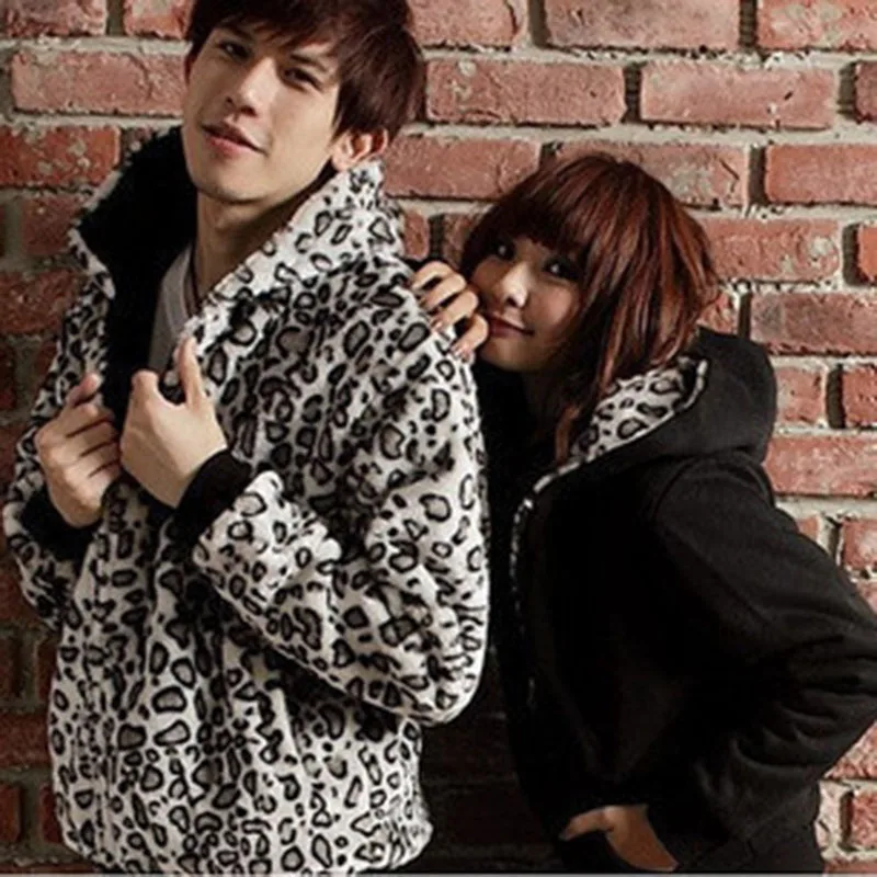 

Big Discount Man Or Woman Reversible Leopard Hoody Jacket Coats,Warm For Winter Sweetheart Sports Coat