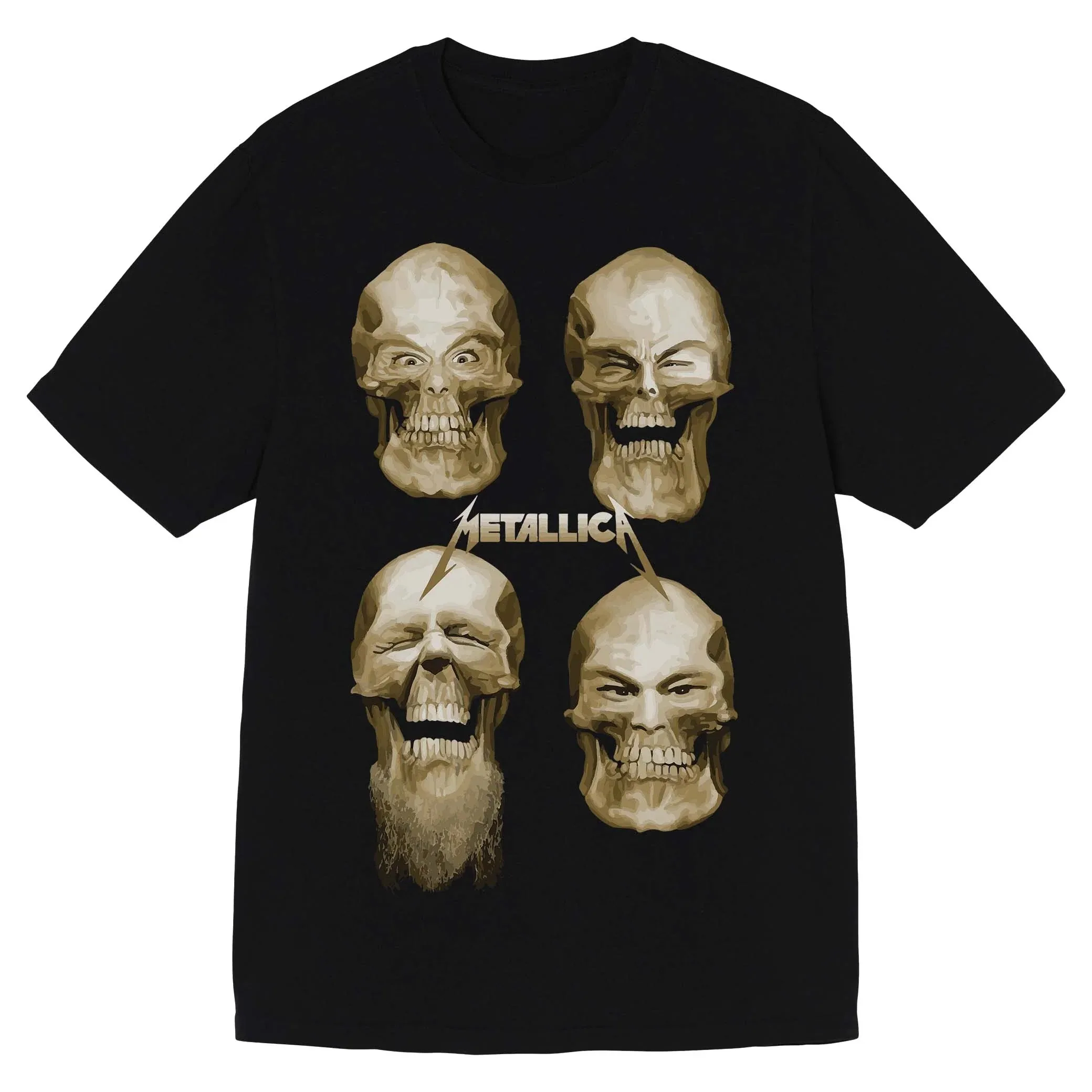 

METALLICA FACES T-Shirt Men's and Women's Short Sleeve Luxury Brand T-shirt Summer Y2k Tops Vintage Hip Hop Streetwear