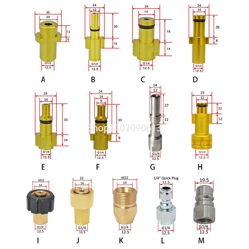 1Pc Metal Adapter Foam Nozzle Foam Generator Foam Gun High Pressure Washer Soap Foamer for Nilfisk Karcher Huter Elitech Lavor