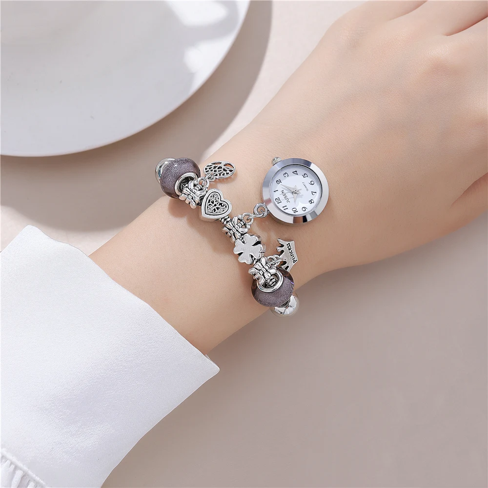 Fashion beads bracelet personality quartz women\'s bracelet wrist watch