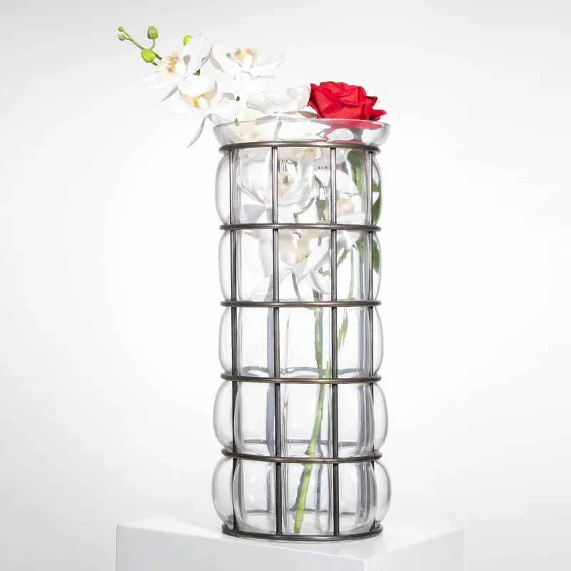 Modern Transparent Glass Vase Creative Hydroponic Flower Pot Minimalist Desktop Decoration For Living Room Home Ornament