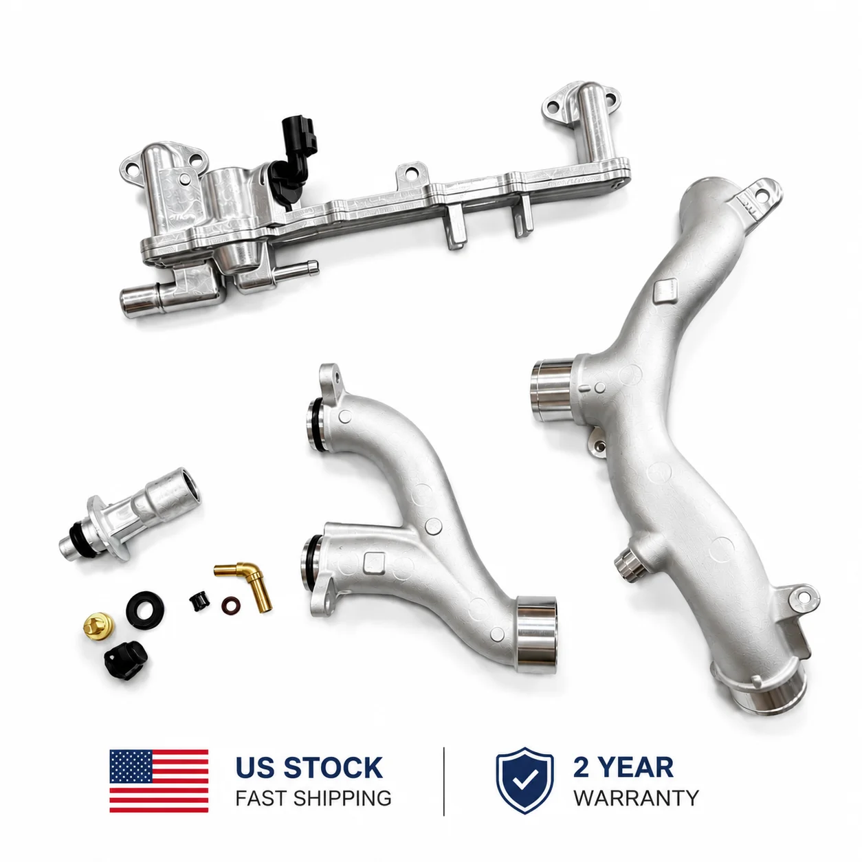 AJ133 5.0L SCV8 Upgraded Aluminum Cooling Water Pipe System Kit For Range Rover Sport Velar Jaguar Fpace Ftype
