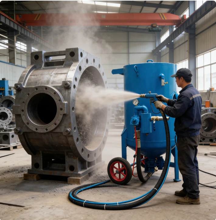 Industrial Portable Sand Blasting Machine 200L Wet Sandblaster for Storage Tank Rust Removal China Factory Direct
