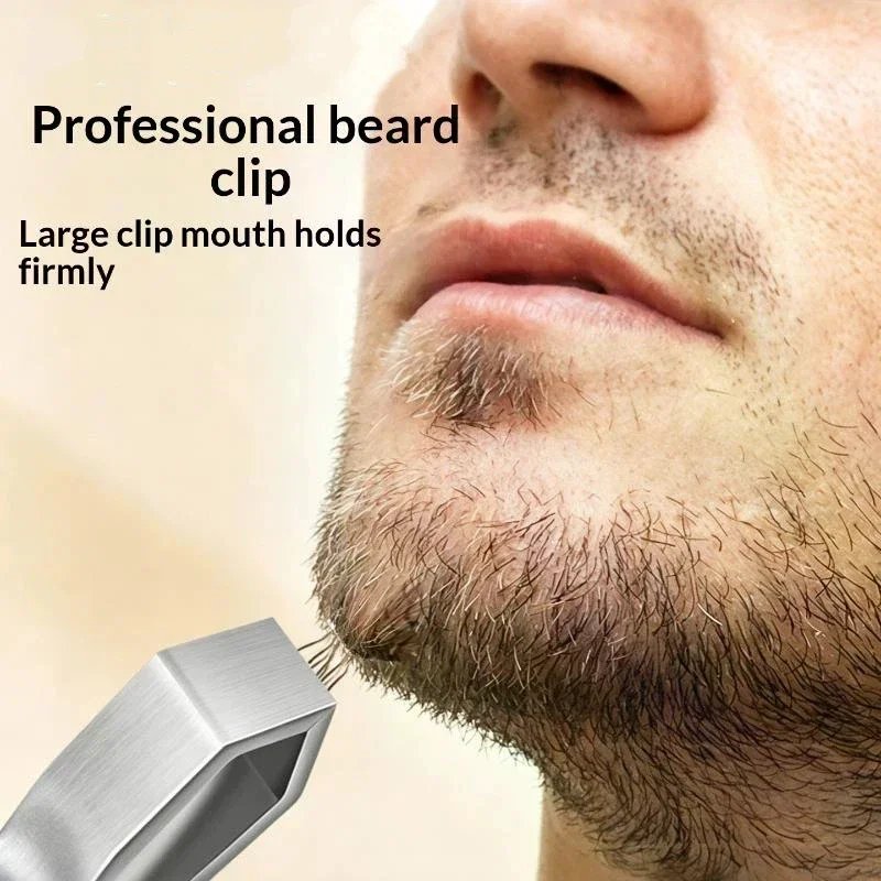 Durable Thickened Stainless Steel Tweezers For Beard Eyebrow Hair Removal Flat Tip Design Easy Grip Facial Hair Plucking Tool