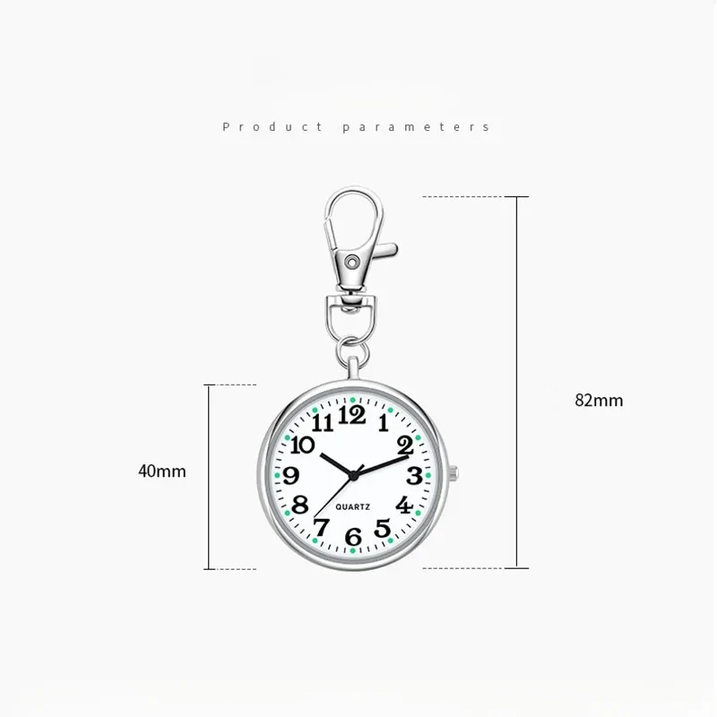 

Pocket Watches Nurse Pocket Watch with Keyring Doctors Student Exam Quartz Doctors Students Minimalist Watches Child Gift