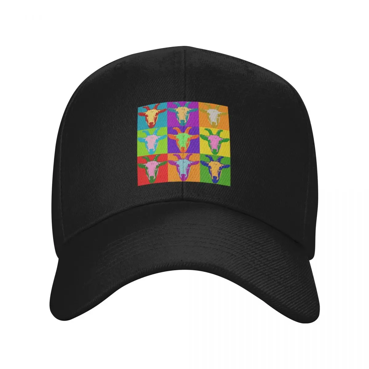 Goat Pop Art Graphic BIlly Goat Bright Color Retro Baseball Cap derby hat Hat Baseball Cap Golf Wear Men Women's