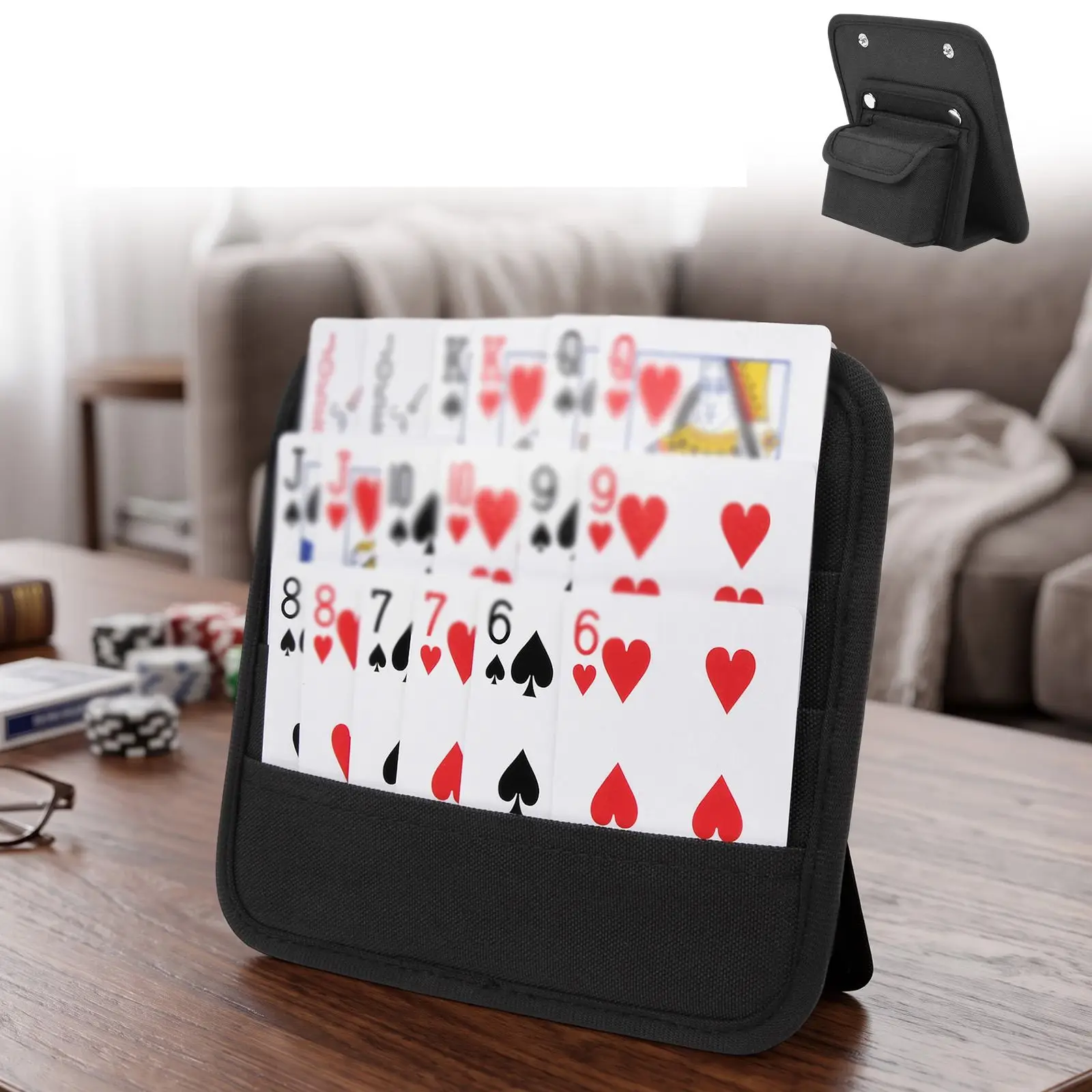 Portable Handheld Playing Card Holder Poker Card Holder Anti-Slip Slot Easy Storage & Organized Display Stand Handheld Tabletop