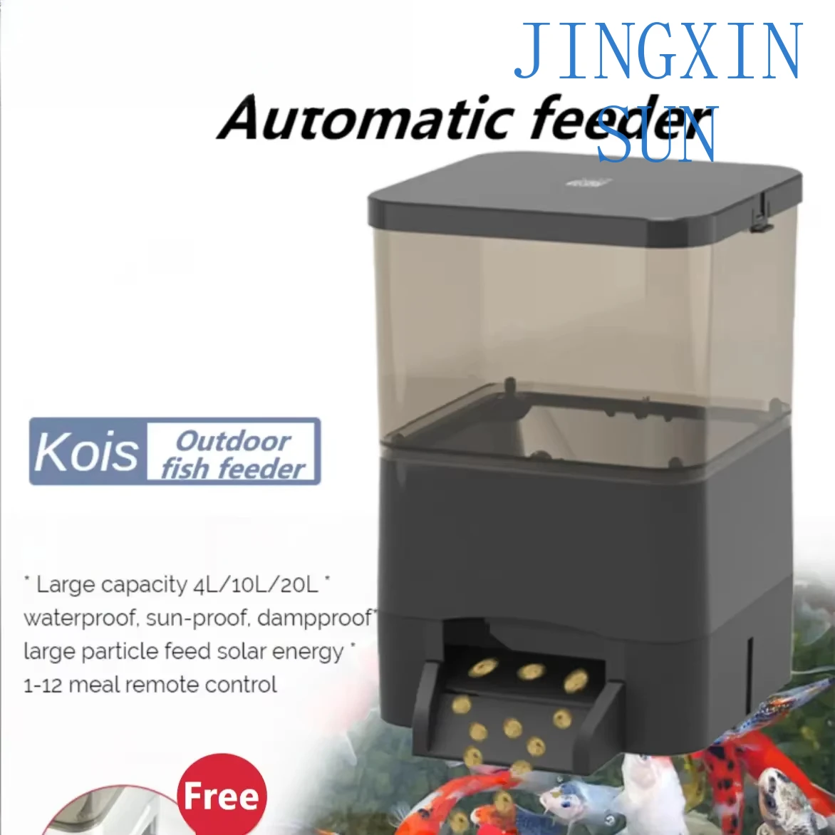 New Smart Control Automatic Auto Fish Food Feeder Timer Automatic Fish Feeder 10L Silvery AC