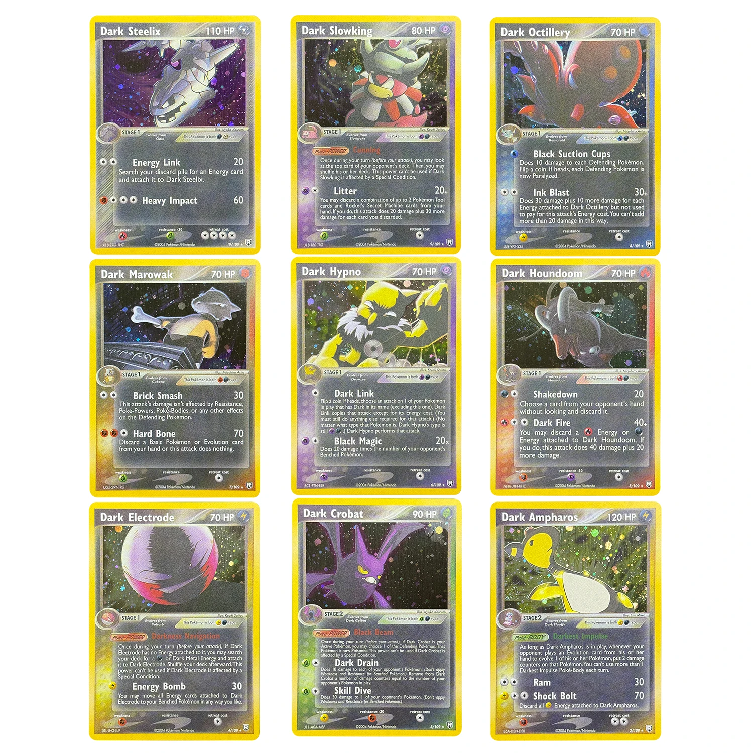 Tarjetas Proxy PTCG EX Treecko Star Team Rocket Returns TR Rocket’s Zapdos Articuno Snorlax Moltres Dark Marowak Octillery TCG