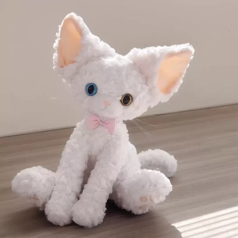 Imagem -06 - Devon-rex Gato Mochila de Pelúcia Boneca Bonito dos Desenhos Animados Brinquedo de Pelúcia Macia Bolsa de Ombro da Menina Presentes de Aniversário 40 cm 65cm