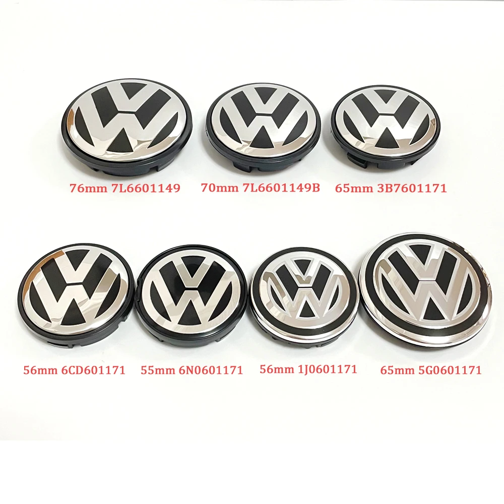 4pcs 55mm 56mm 65mm 70mm 76mm Car Wheel Center Caps Hubcap Cover for VW Volkswagen Jetta MK5 6 7 Golf Passat styling 5G0601171