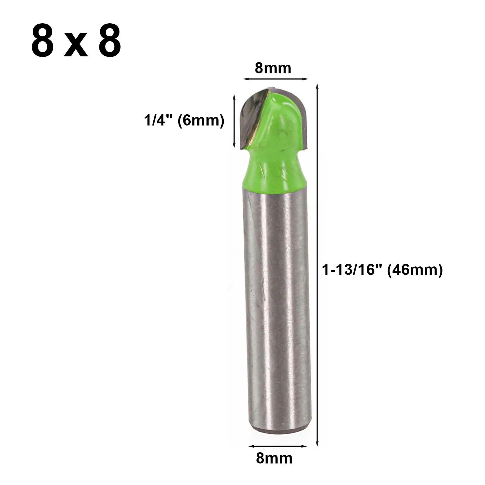 Brand New High Quality Plywood Wood Particleboard Router Bit Carving Green 6mm-25mm 8mm Shank Diameter Carbide Alloy 1pc