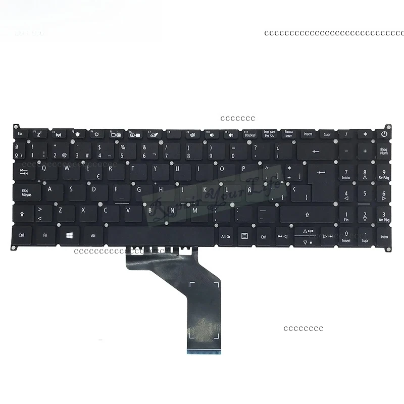 Teclado US UA Chinês Espanhol para Acer Aspire A315-53 54G, A315-22 A315-23 23G A315-34, Aspire 5 A515-52 52G 53, A515-54 54G