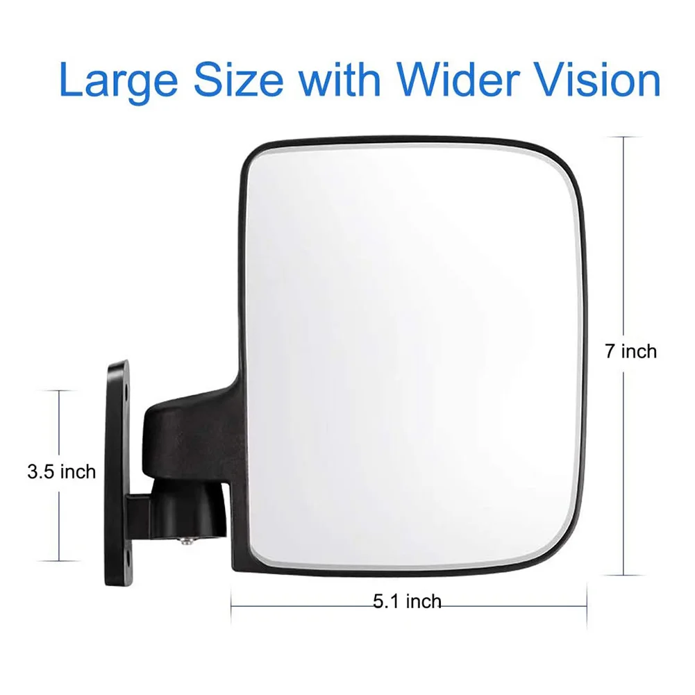 LED Side Mirrors With LED Turn Indicators 12V 20*20*10CM Flexible Foldable For Golf Cart With LED Turn Indicators