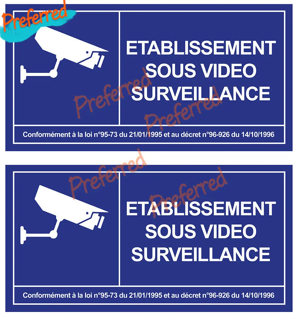 

2 X Under Surveillance Video Establishment Alarm Camera Sticker