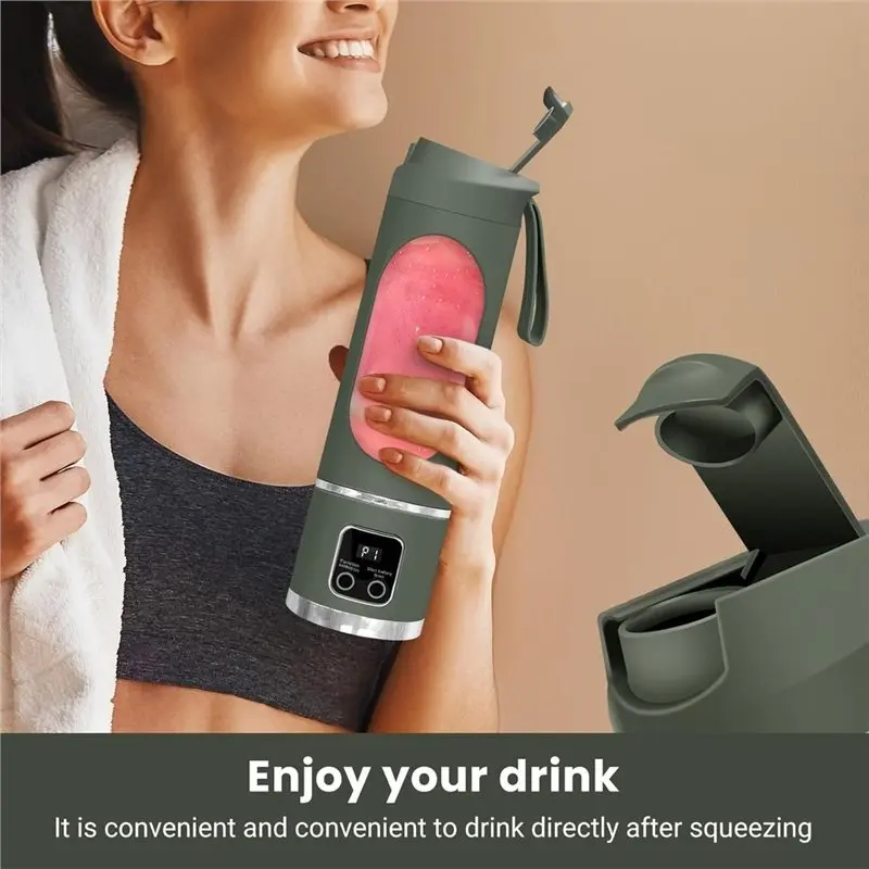 [NEW!A65Z】 Portable 12-Blade Personal Smoothie Blender, 500ML USB Rechargeable Juicer Cup For Protein For Smoothies