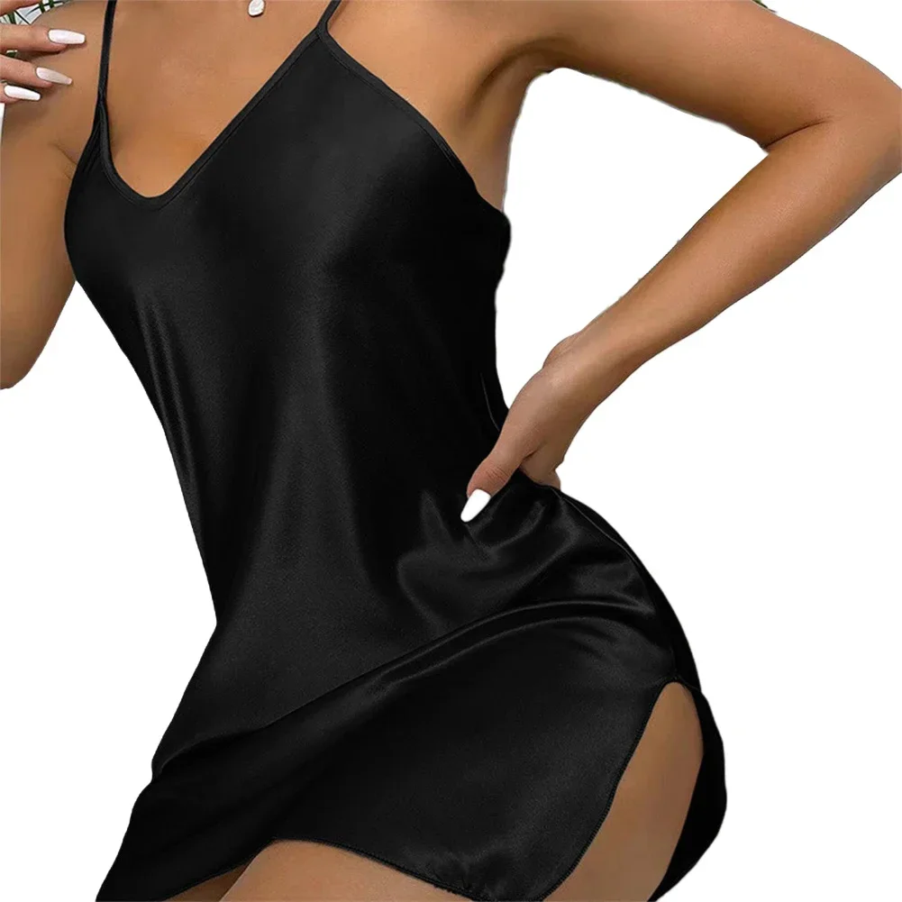 Women Short Dress Pajamas Casual Home Wear Sexy Nightdress Strappy Nightgown