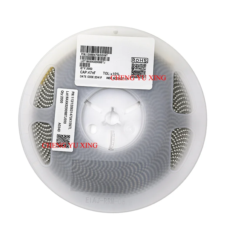 

1206 47nF 473K 10% 500V 1206B473K501NT, 2000PCS ,SMD Capacitor