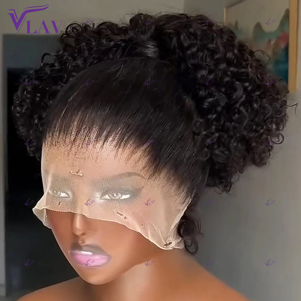 Kinky Curly 400 Density Glueless Wigs 100% Human Hair Frontal Wigs 13×4/13×6 HD Lace 360 HD Full Lace Wigs PrePlucked For Women
