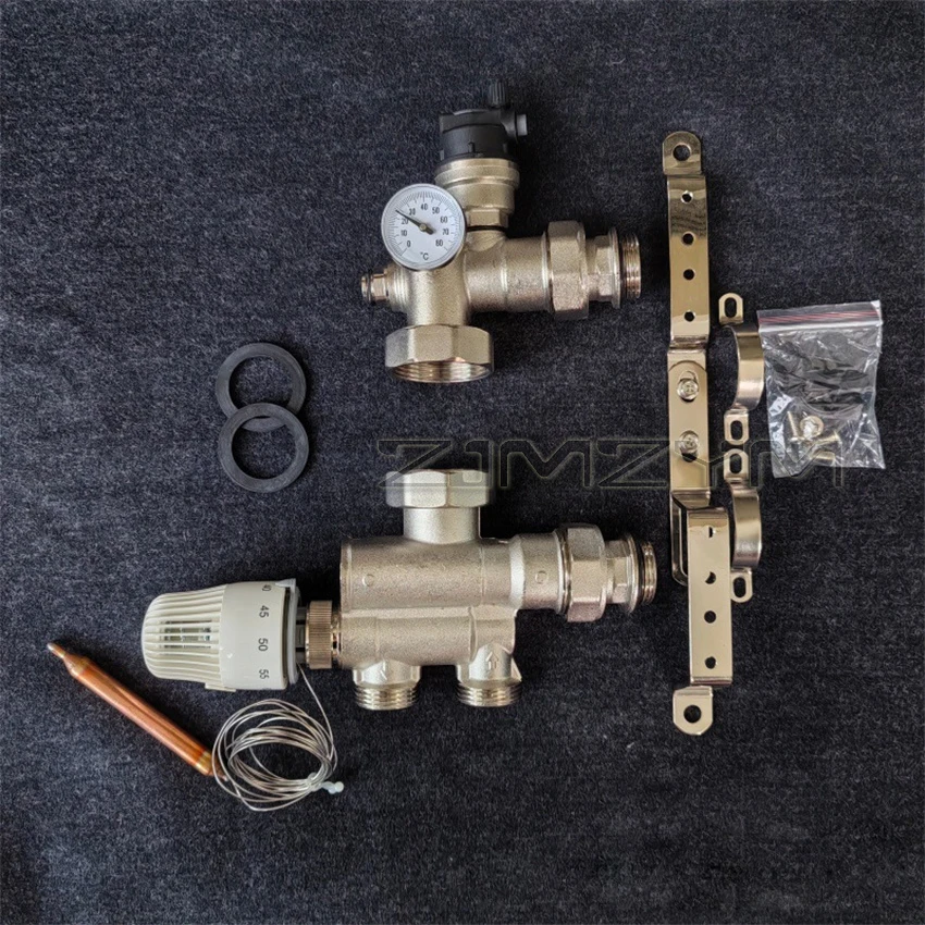 XF021 Mixing Unit without Pump Control Group connected to distribution manifold used in Underfloor Heating